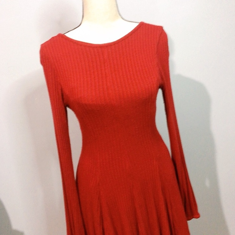 2 for $20  | Long sleeve frayed hem skater dress.